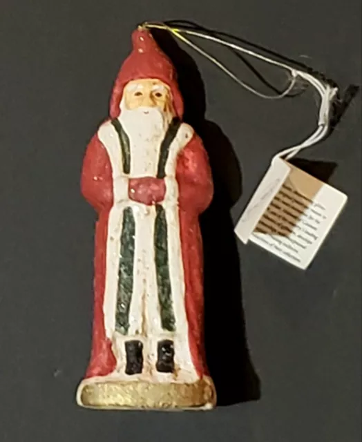 Vintage Teena Flanner Classic Santa Claus Christmas Ornament  in VGC with Tag