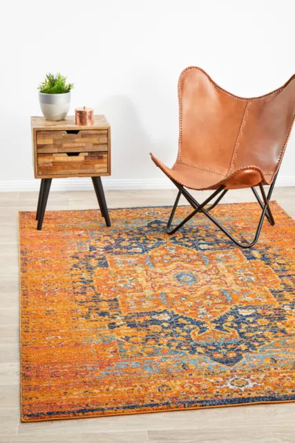 Harper Bohemian Oriental 400 Rust Modern Floor Rug - 12 Sizes *FREE DELIVERY*