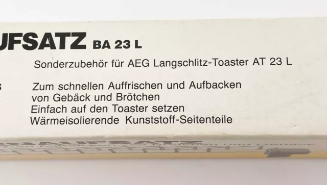 AEG Brötchenaufsatz BA 23 L Zubehör Toaster Aufbackaufsatz NOS retro Küche 3