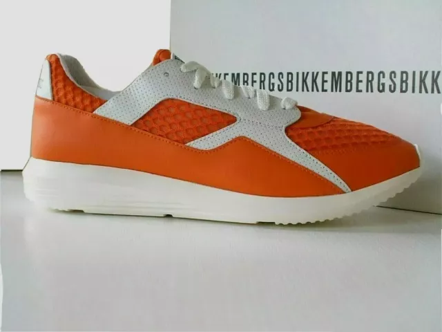 BIKKEMBERGS SCARPE SPORTIVE uomo sneakers Pelle Mesh arancione