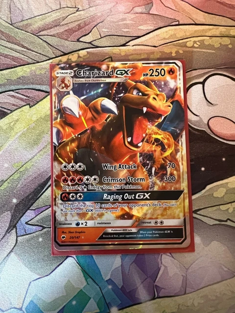 Pokemon Charizard GX 20/147 Burning Shadows Half Art Ultra rare pack fresh NM