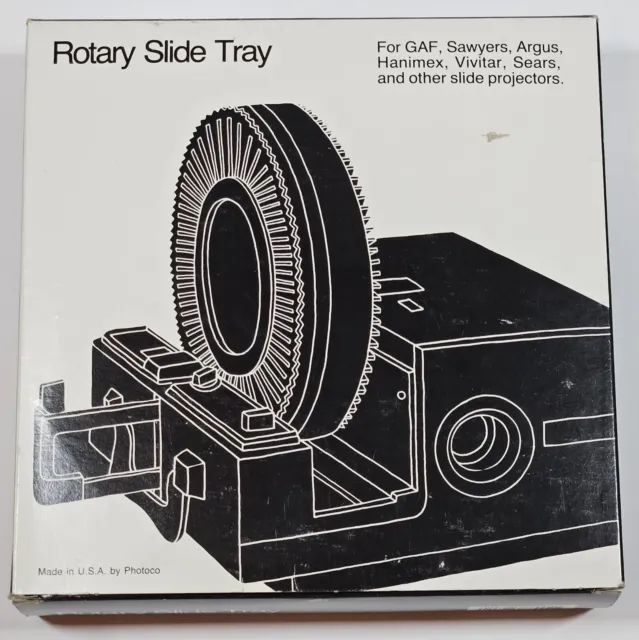 PHOTOCO Rotary Projector Slide Tray 100 2x2 Slides For GAF Sawyers Argus Hanimex