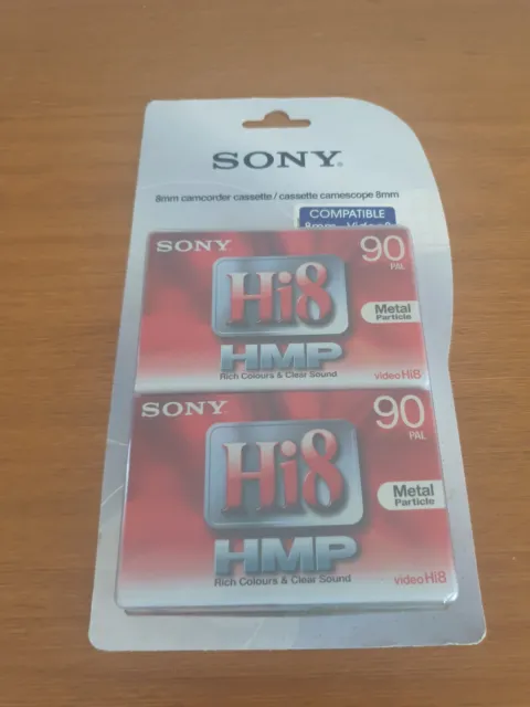 SONY - Lot Cassettes vidéo HI8 HMP 90 min. PAL metal particle Neuf vierges x2