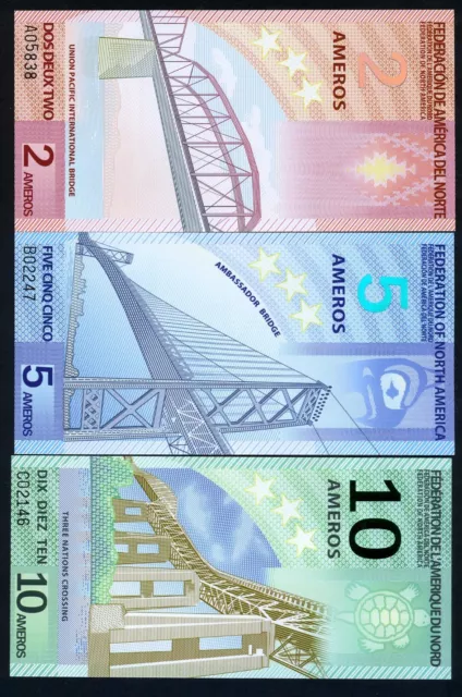 SET Federation of North America, 2;5;10 Ameros, 2011, Polymer, UNC