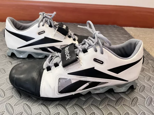 Mens Reebok Crossfit U-form Lifter Workout  Gym Shoe White Black Gray Sz 11