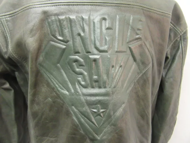 Vintage 80Er Jahre Uncle Sam Usa Geprägt Leder Twintrack Motorradjacke Grösse M