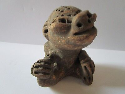 Antique South American Relic Statue Sculpture Monkey ? Primitive Iconic Form Old