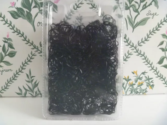 500 Pcs. New Elastic Bands OOAK Hair Redo Friend Bracelets - All Solid Black 2
