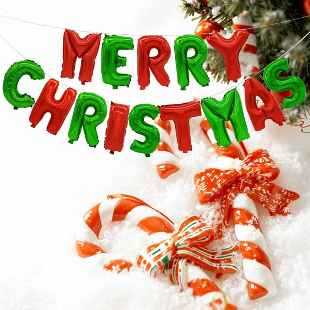 2 Sets Frohe Weihnachten-Banner Weihnachtliche Folienballons