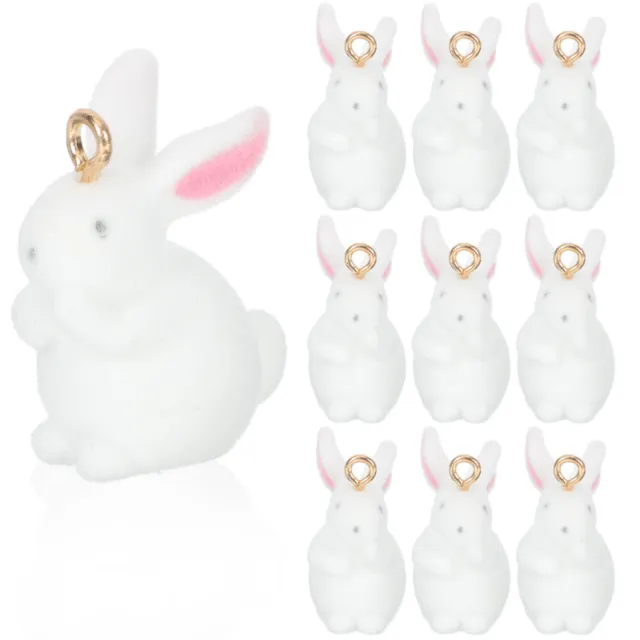10 Pcs Bracelet Pendants Charms DIY Rabbit Ornaments Accessories