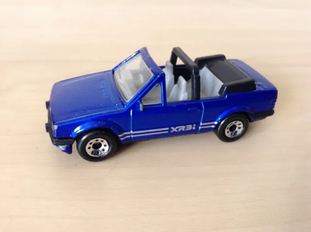 Matchbox Ford Escort Cabriolet XR3i. Metallic Blue. 1985. Used. VGC.