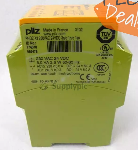 1PCS NEW Pilz 774318 PNOZ X3 230VAC 24VDC 3n/o 1n/c 1so Safety Relay