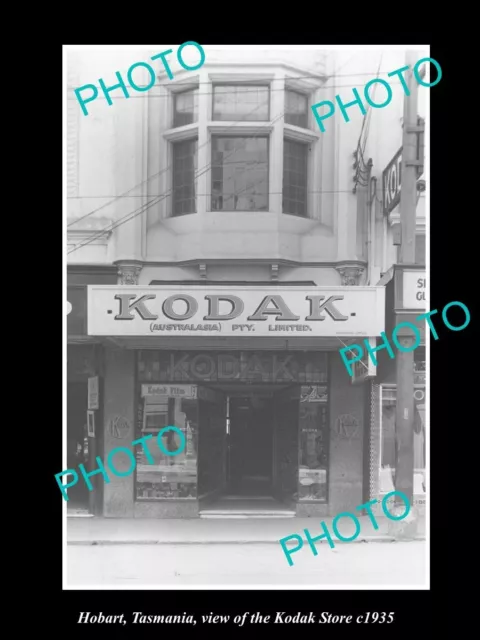 Old Large Historic Photo Of Hobart Tasmania View Of The Kodak Photos Store 1935