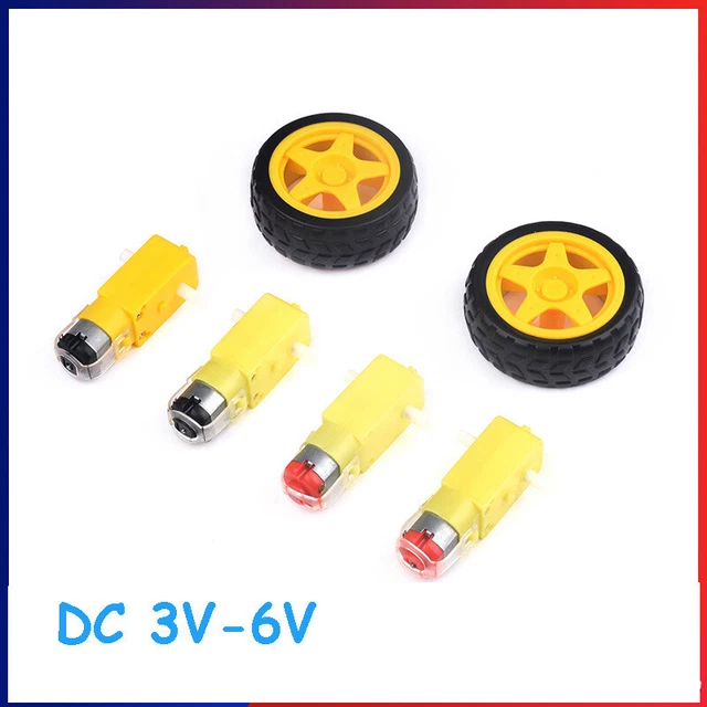 TT MOTOR GEAR Motor DC 3V-6V Smart Robot Car Plastic Tire Tyre Wheel ...