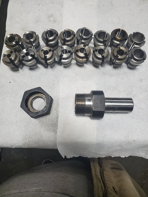 Lot of 16 Sandvik Balas C6 Collets with Collet Holder 9/32"-3/4" by 1/32"