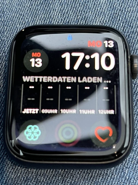 Apple Watch Series 6 44mm Space Grau Aluminiumgehäuse mit Schwarz Sportarmband -