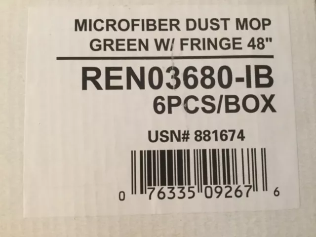 RENOWN Microfiber Dust Mop W/Fringe, Green, 48"  REN03680-IB (One Mop)