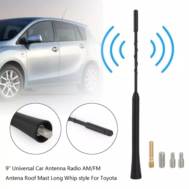 9" Universal Ca Antenna Radio AM/FM Antena Roof Mast Long Whip Style Pour Toyota