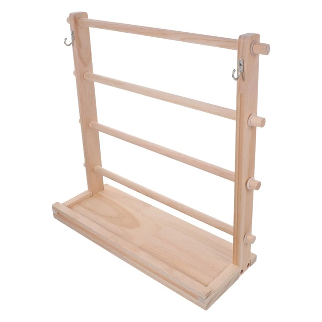 SEWING THREAD SPOOL Storage Racks Wooden Ribbon Organizer Holder ...