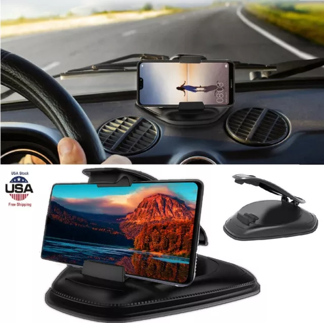 Car Adjustable Phone Stand Holder Clip Accessories For Dashboard Mount 3-7in USA