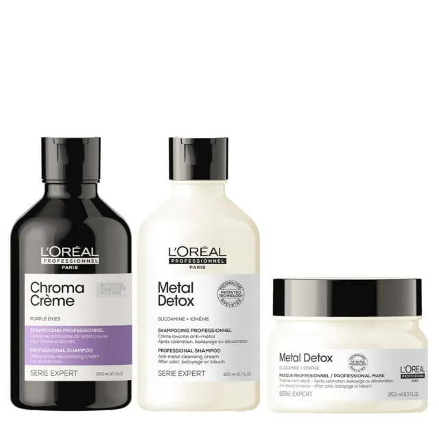 L'Oréal Professionnel Chroma Creme 300ml Metal Detox Shampoo 300ml Mask 250ml