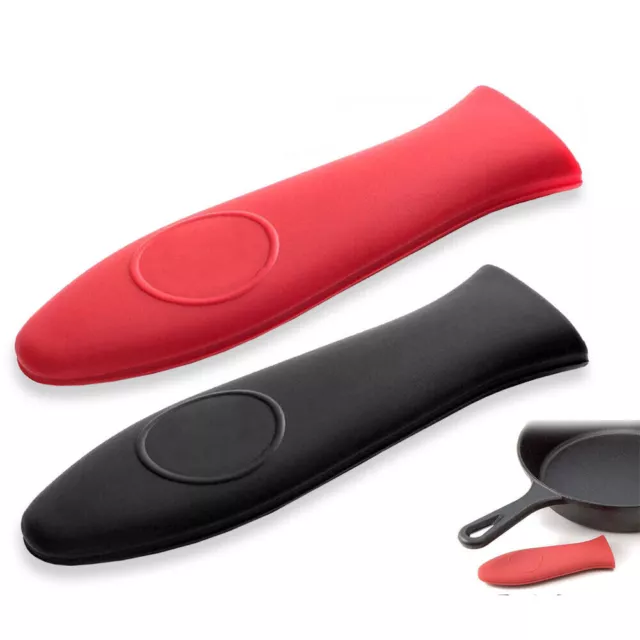 1Pcs Silicone Pot Holder Cast Iron Hot Skillet Handle Cover Potholder Pan Sleeve