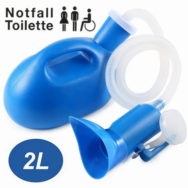 2L Unisex-Urinflasche Tragbar Camping-Toiletten Männer Frauen mit 160cm Schlauch