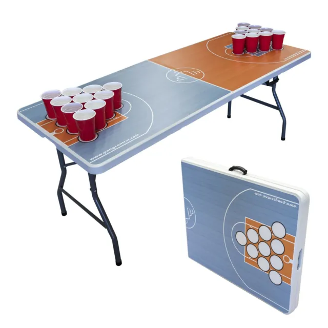 BASKETBALL COURT BEER PONG TRESTLE TABLE -  Folding 1.8m 6 Foot | Drinking Game