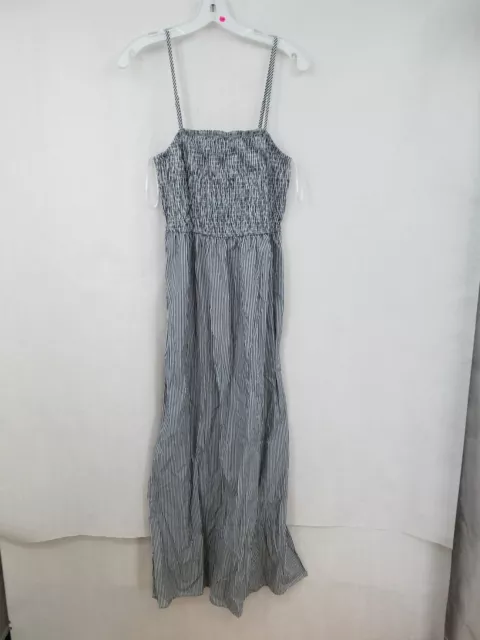 NWT Vero Moda Women's Cora Singlet Blue Striped Side Slit Ankle Maxi Dress Sz M