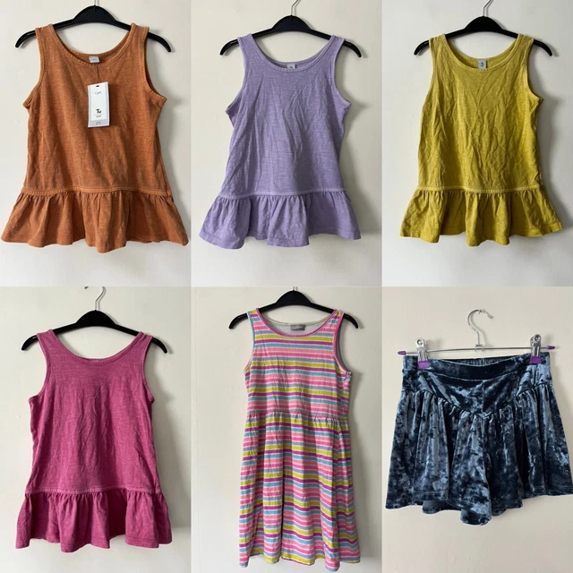Pacchetto abbigliamento ragazza 4 x top, un abito e pantaloncini età 9
