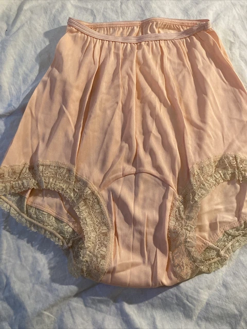 Vintage Granny Sheer Pink Mushroom Gusset Nylon And Lace Panties Size 5 64 99 Picclick