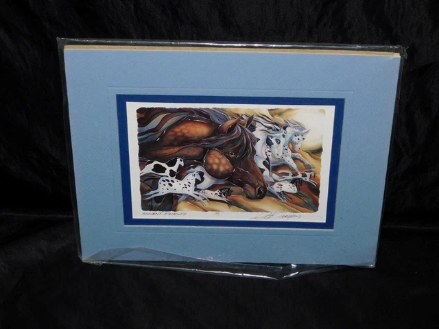 Jody Bergsma Ancient Friends Horses Art Card Matted Signed 8 x 10"