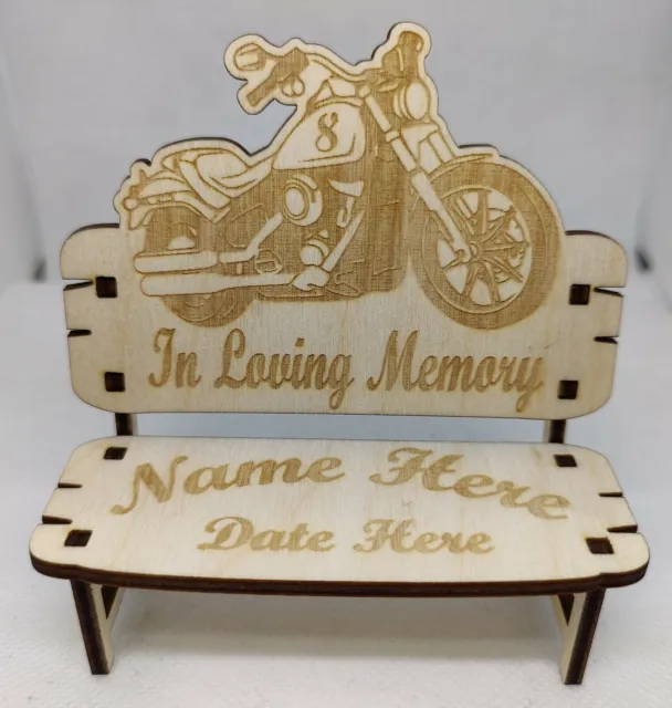 Banco de regalo conmemorativo en memoria amorosa para seres queridos motocicleta