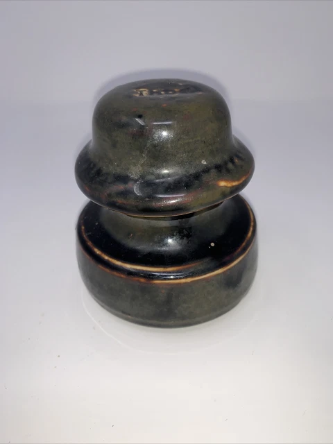 Vintage Glazed Porcelain/Ceramic Electric Insulator NICE Unique Item