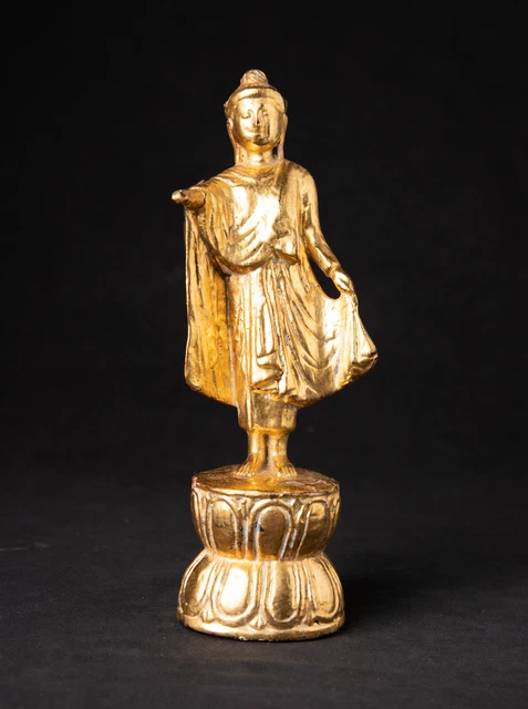 Antique wooden Burmese Mandalay Buddha from Burma