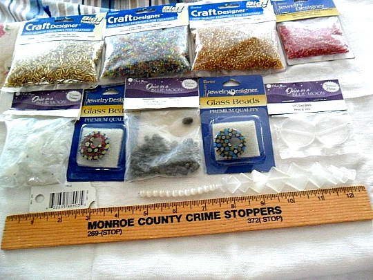 SALE on 11 New Assorted GLASS Seed Beads by Once in a Blue Moon & Darice
