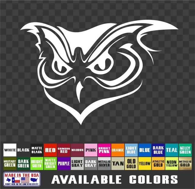 Owl Head Sticker Vinyl Decal Car Van Truck Laptop