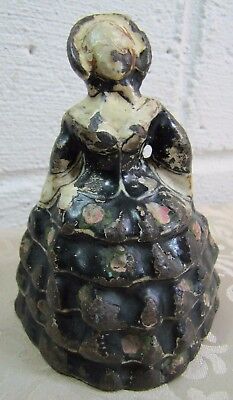 SOUTHERN BELLE Antique Cast Iron Woman in Dress Doorstop Figural Solid Heavy