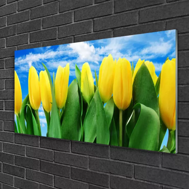 Cuadro en vidrio Impresión Imagen de 100x50 Tulipanes Floral