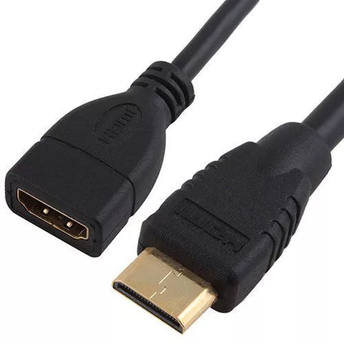 Mini HDMI Male to HDMI Female Converter Adapter Cable Cord 1080P HDTV Connector