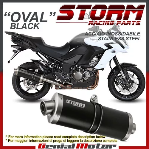 Exhaust Storm by Mivv Muffler Oval Nero Steel Kawasaki Versys 1000 2015 15