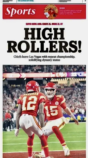 SUPER BOWL WIN Full Newspaper Feb132024 CHIEFS KANSAS CITY STAR