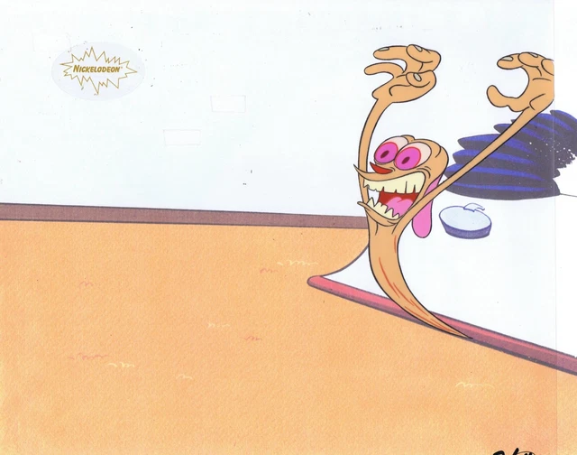 REN & STIMPY Original 1990 Animation Art Nick Production Cel Screaming