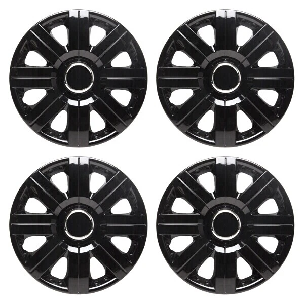 TopTech Torque 15 Inch Wheel Trim Set Gloss Black Set of 4 Hub Caps Covers