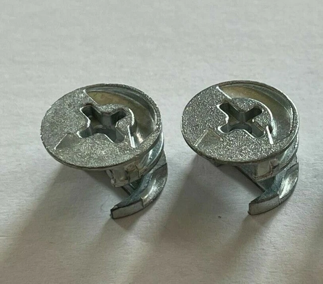 2 X METALLIC IKEA CAM bolts lock screw nut fastener 103114 silver £2.49