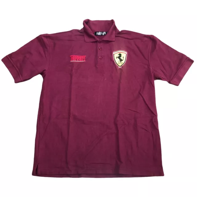 Ferrari Polo Shirt Men's XL Made in USA  Embroidered Crest Sports Car Racing