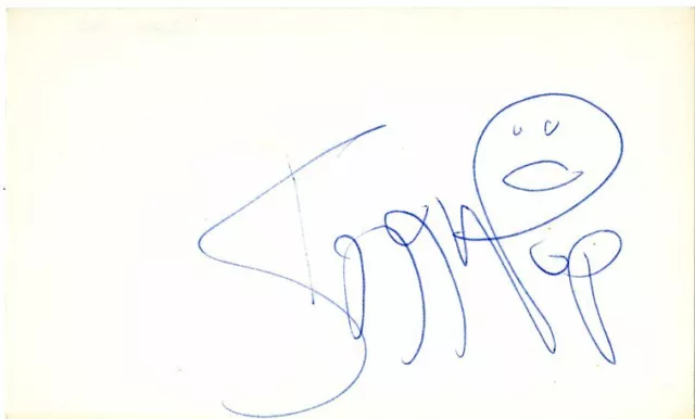 Iggy Pop Signed Index Card W/Sketch