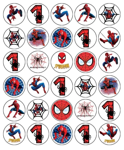 Spiderman Age Cake Topper Edible Birthday Cupcake Decorations (30)