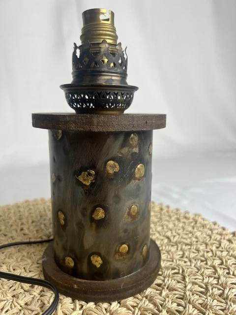Ancienne lampe à Pétrole électrifiée en métal Et Dorure Pour Bureau Vintage