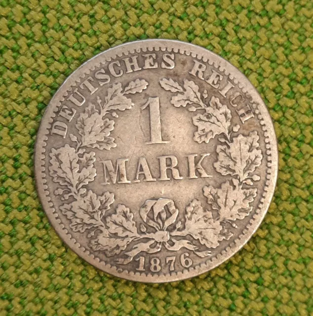 Deutsches Reich 1876 - 1 MARK A Berlin Silber ss patina